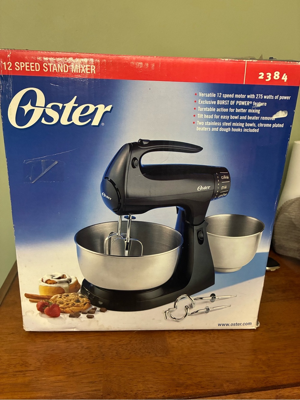 Oster Black Stand Mixer with Stainless Steel Bowls